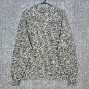 Vintage Oakton Limited Sweater Mens XL Heather Brown White 90s Acrylic Knit